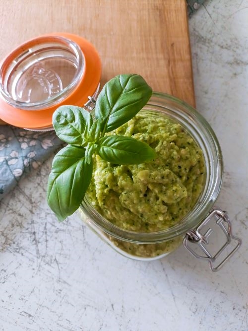 Raw Zucchini and Almond Pesto